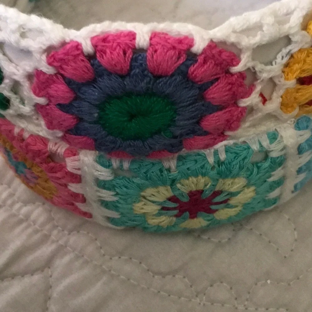Bohemian Crochet Granny Square Headband Set NWOT - Picture 2 of 5